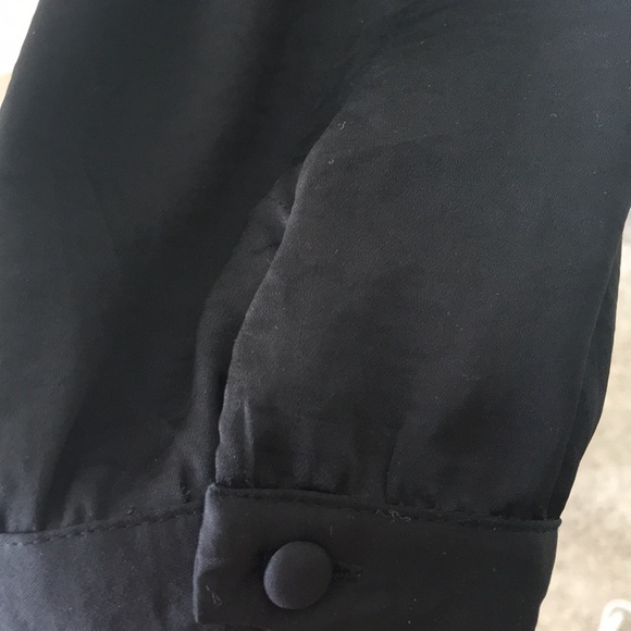 Silky black top with cream eyelash lace detailing - Picture 5 of 5